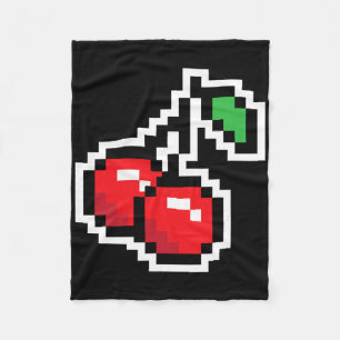 Pixel Cherries 80s Video Game Halloween Costume Ea Fleece Blanket