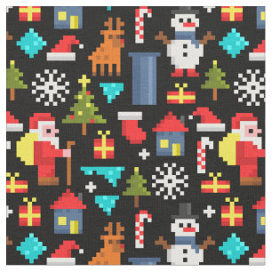 Pixel Christmas Fabric
