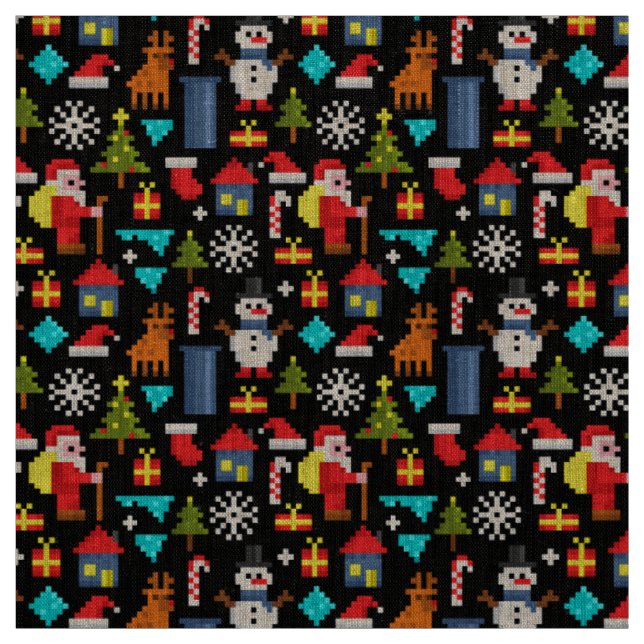 Pixel Christmas Fabric (Swatch)