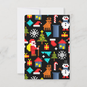 Pixel Christmas Thank You Card