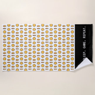 Pixel Coin Pattern Beach Towel