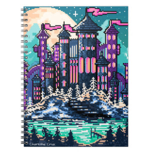 Pixel colorful castle  notebook
