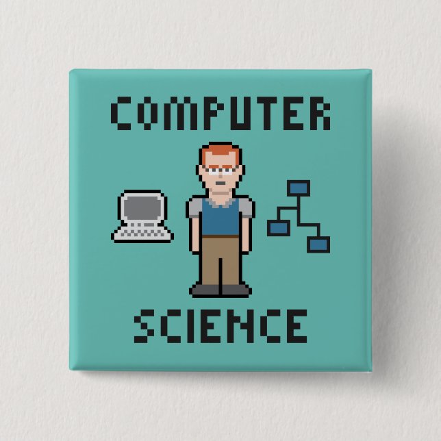 Pixel Computer Science Button (Front)
