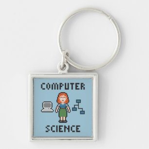 Pixel Computer Science - Female - Keychain