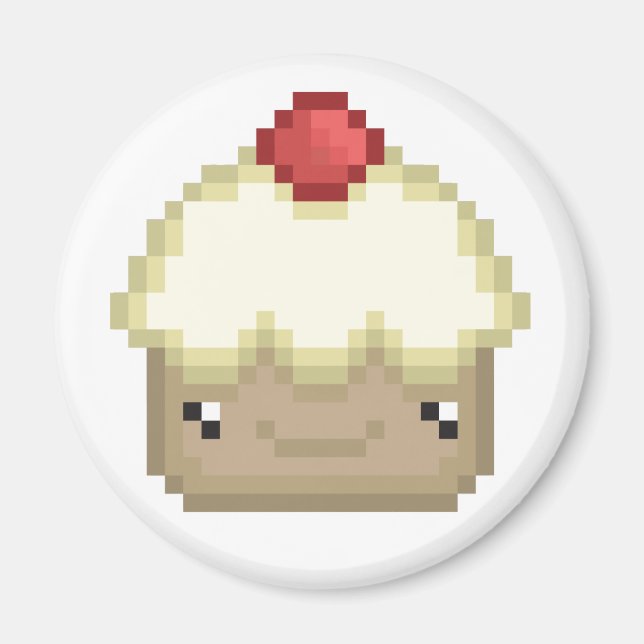 pixel cupcake magnet (Front)