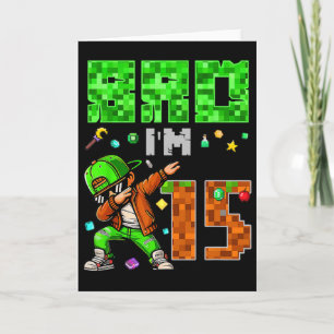 Pixel Dab Gamer Style Birthday Gift For Boys 15  Card