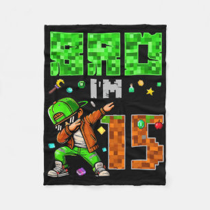 Pixel Dab Gamer Style Birthday Gift For Boys 15  Fleece Blanket