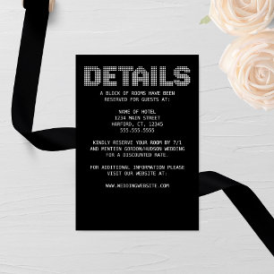 Pixel 'Details' Wedding Enclosure Card