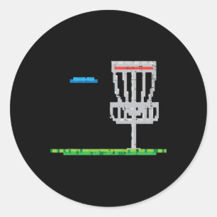 Pixel Disc Golf Frisbee Golfer Frolf Men Boys Kids Classic Round Sticker