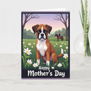 Pixel Dog Mothers Day Scene Card