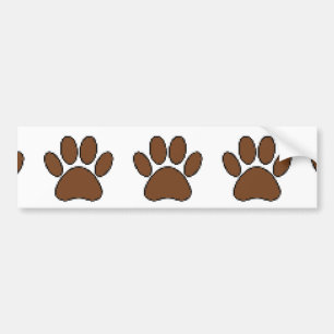Pixel Dog Paw Print Bumper Sticker