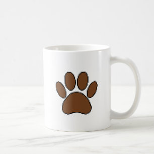 Pixel Dog Paw Print Coffee Mug