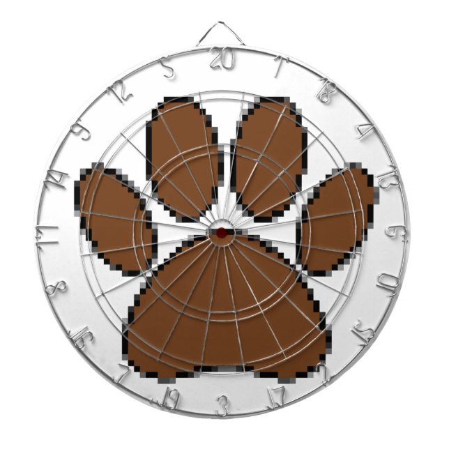 Pixel Dog Paw Print Dartboard (Front)