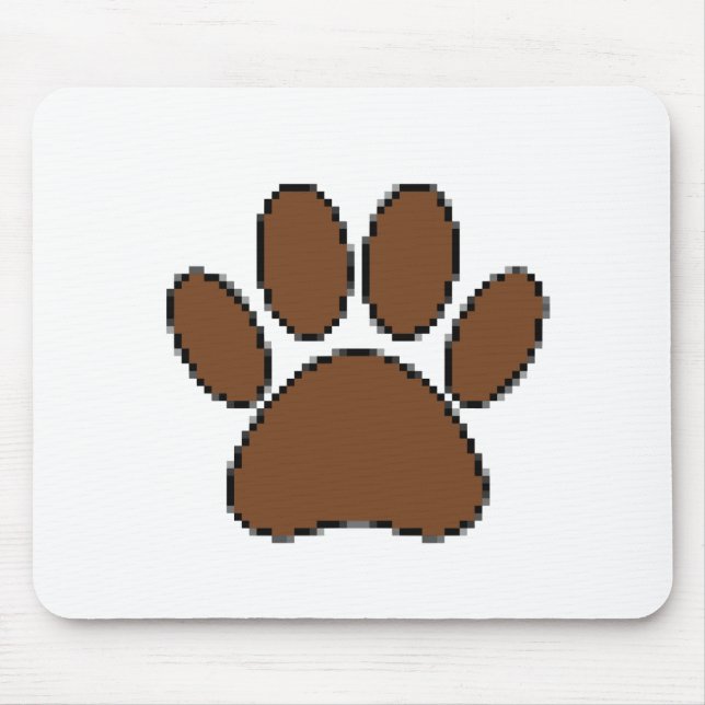 Pixel Dog Paw Print Mouse Pad (Front)