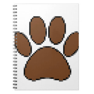 Pixel Dog Paw Print Notebook