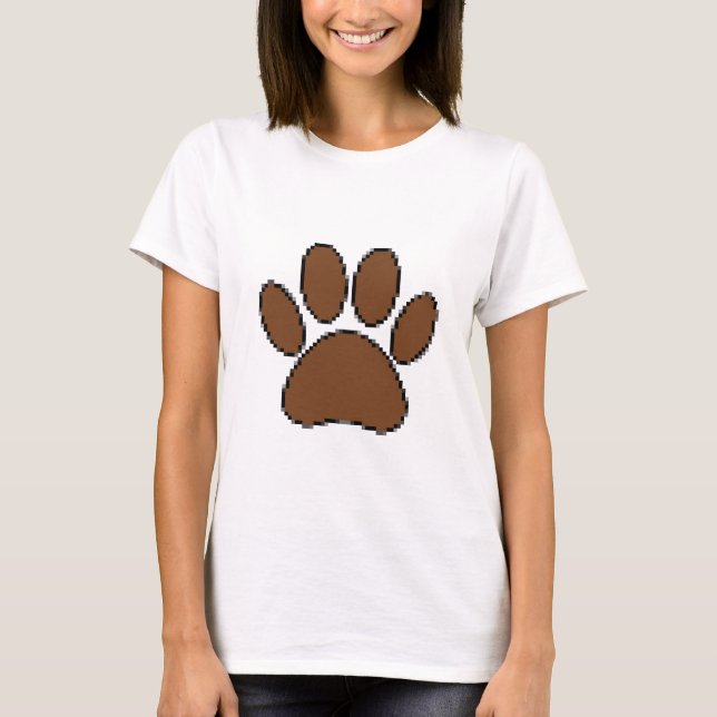 Pixel Dog Paw Print T-Shirt (Front)
