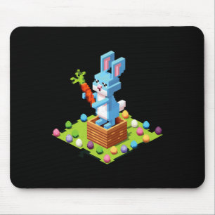 Pixel Easter Bunny Video Gamer Egg Hunting Funny B Mouse Pad