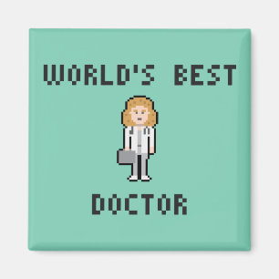 Pixel Female Doctor Magnet