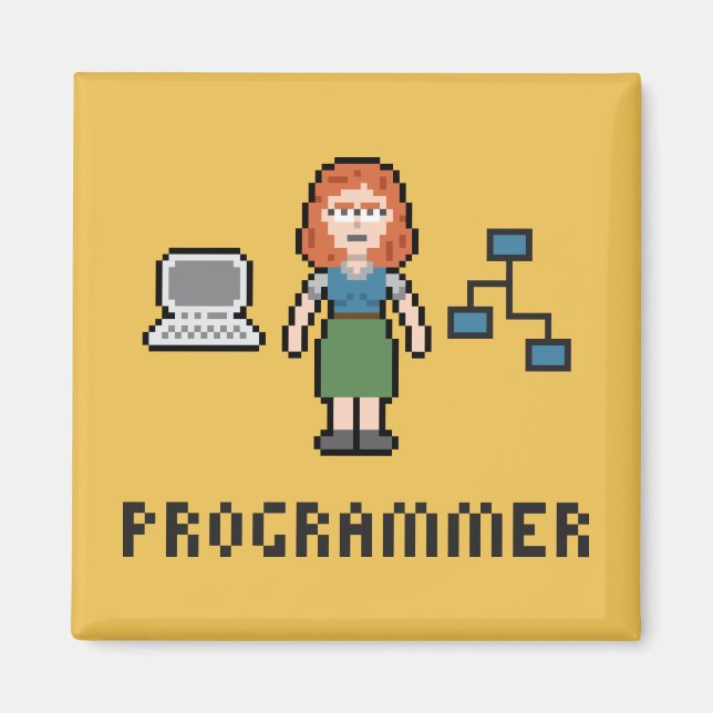 Pixel Female Programmer Magnet (Front)