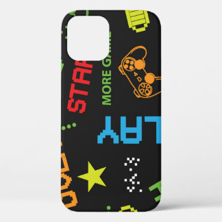 Pixel Game Style: Abstract Seamless. iPhone 12 Case