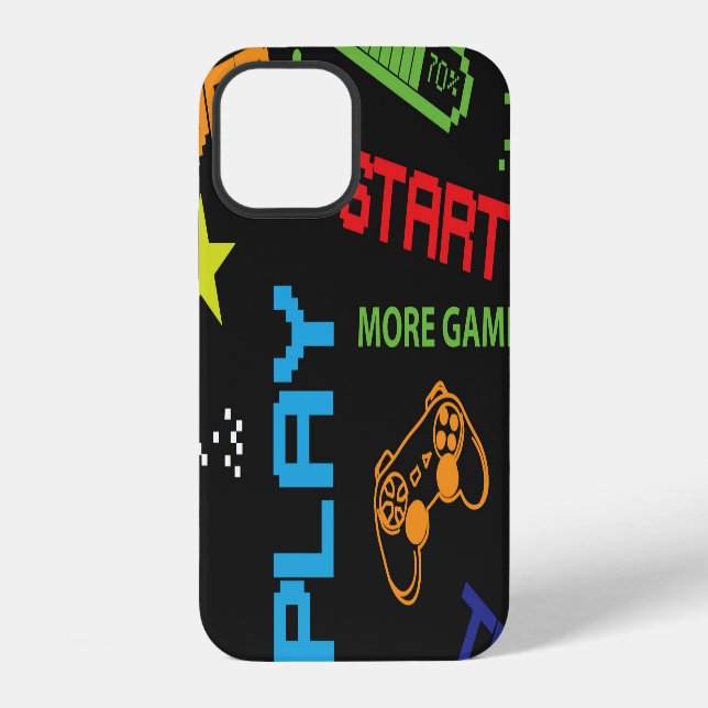 Pixel Game Style: Abstract Seamless. iPhone Case (Back)