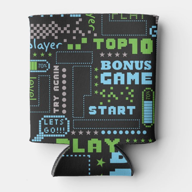 Pixel game style: abstract seamless pattern can cooler (Front)