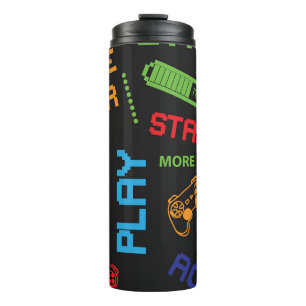 Pixel Game Style: Abstract Seamless. Thermal Tumbler