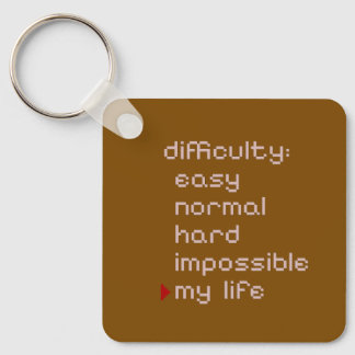 Pixel Gamer Humour Silhouette Keychain
