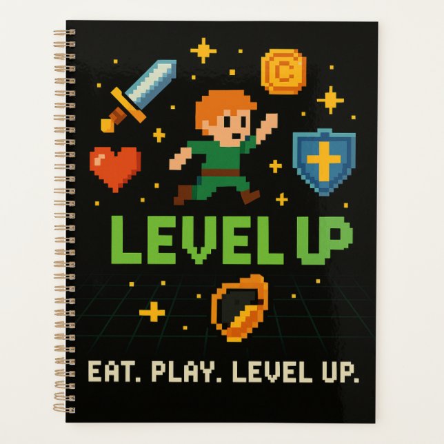 Pixel Gamer Planner – Level Up Retro Organiser (Front)
