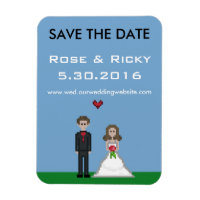 Pixel Gamer Save the Date Wedding Magnet