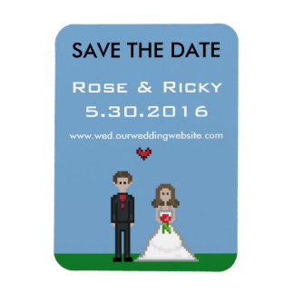 Pixel Gamer Save the Date Wedding Magnet