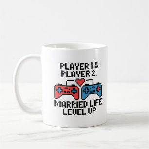 Pixel Gamer Wedding Art Coffee Mug