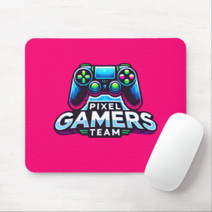 Pixel Gamers Team – Neon Glitch Effect Mouse Pad