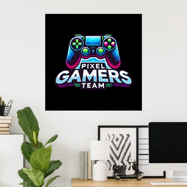 Pixel Gamers Team – Next Gen Player Poster (Home Office)
