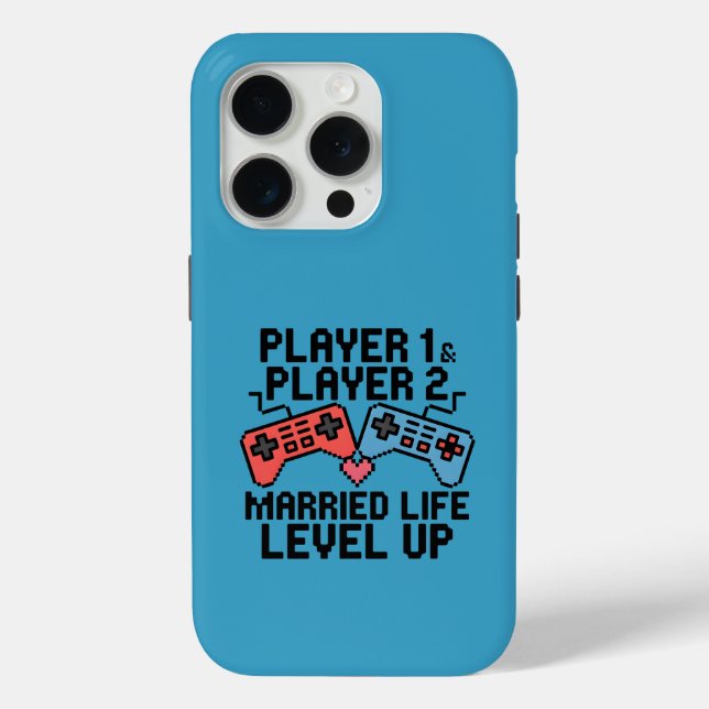 Pixel Gaming Couple Level Up Design Case-Mate iPhone Case (Back)