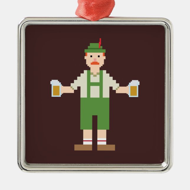 Pixel German Metal Tree Decoration (Front)