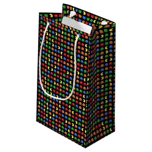 Pixel Ghost Arcade Gamer Birthday Design Small Gift Bag (Back Angled)