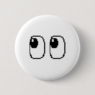 Pixel Ghost Eyes Halloween Game Group Costume  6 Cm Round Badge