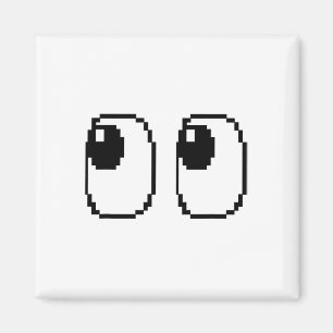 Pixel Ghost Eyes Halloween Game Group Costume  Magnet