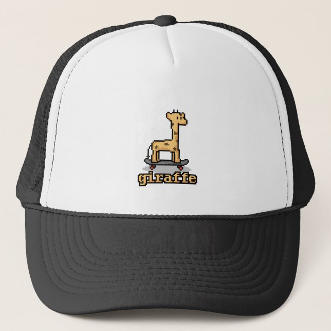 Pixel Giraffe Trucker Hat (Front)