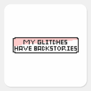 Pixel Glitch Chat – Funny Retro Gamer Square Sticker