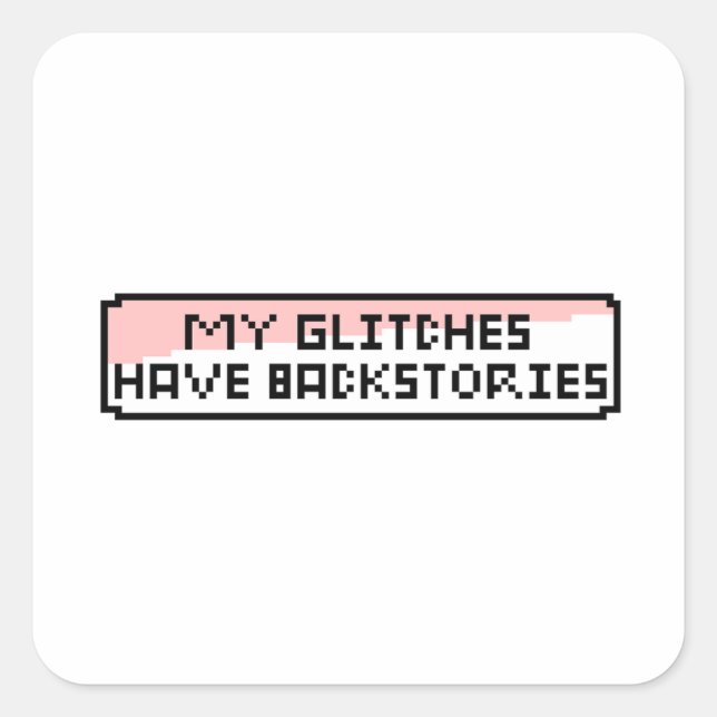 Pixel Glitch Chat – Funny Retro Gamer Square Sticker (Front)