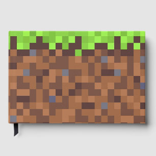 Pixel grass gamer birthday  guest book