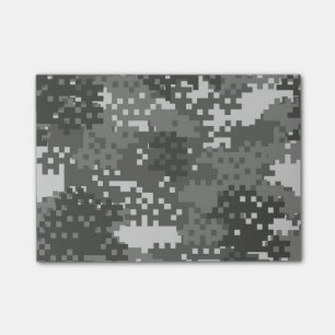 Pixel Grey & White Urban Camouflage Post-it Notes