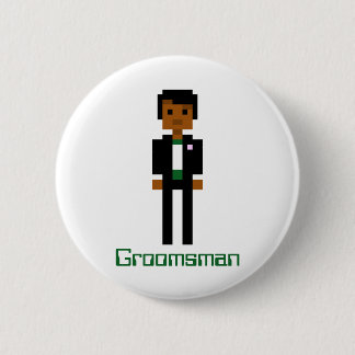Pixel Groomsman 2 6 Cm Round Badge
