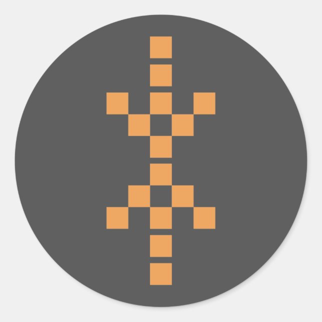 Pixel Hand of Eris (orange) sticker (Front)