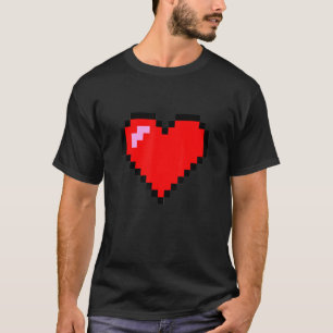 Pixel Heart 8 Bit Graphic Design T-Shirt