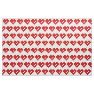 Pixel Heart 8 Bit Love Fabric
