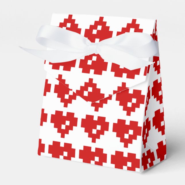 Pixel Heart 8 Bit Love Favour Box (Front Side)