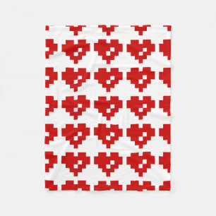 Pixel Heart 8 Bit Love Fleece Blanket